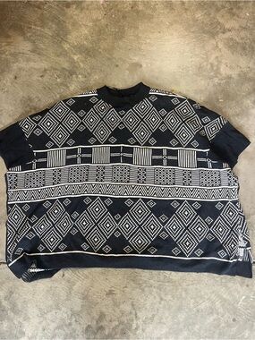 H&M Geometric Pattern poncho style shirt